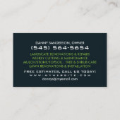 芝生の心配及び造園のカスタムな名刺 名刺 (裏面)