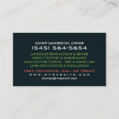 芝生の心配及び造園のカスタムな名刺 名刺 (裏面)