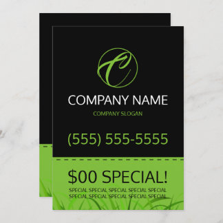 芝生の心配5x7のフライヤ 招待状