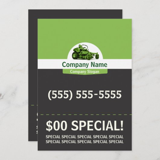 芝生の心配5x7のフライヤ 招待状 (正面/裏面)