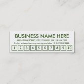 芝生の心配。 ロイヤリティのパンチカード ロイヤリティカード (裏面)