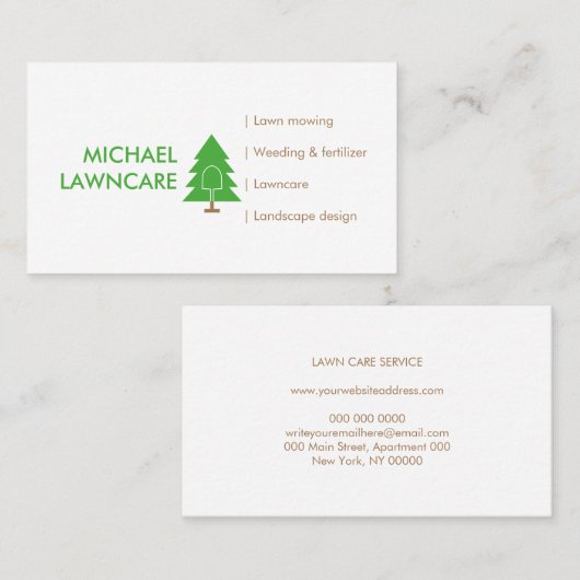 芝生の手入れ景観草の刈り取り 名刺 (正面/裏面)