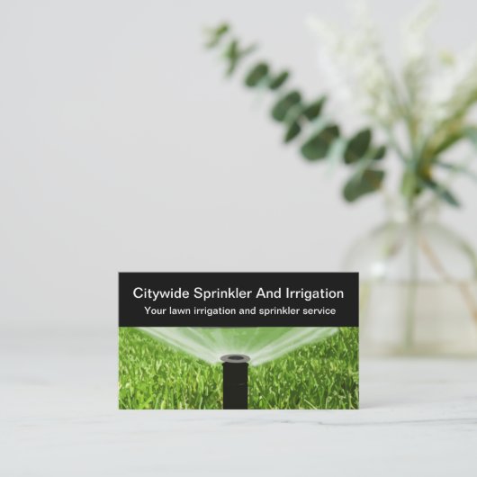 芝生の散水器及び灌漑 名刺 (スタンド正面)