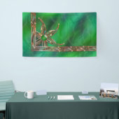 芝生の旗として緑 横断幕 (トレードショー)