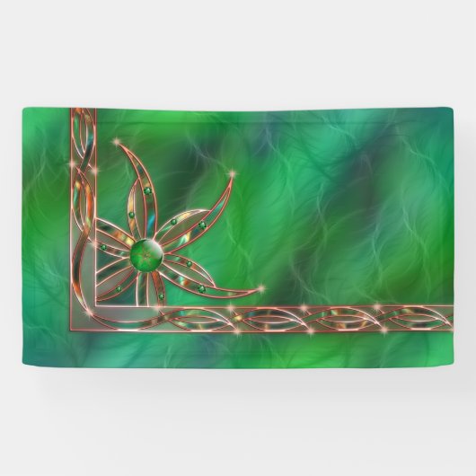 芝生の旗として緑 横断幕 (横)