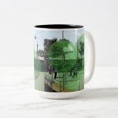 芝生の椀で競い合う ツートーンマグカップ (正面右)