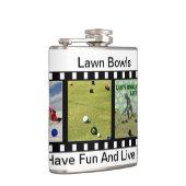 芝生の椀にはおもしろいがあり、生き生きとしている。 フラスク (右)