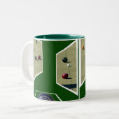 芝生の椀の立体的な芸術 ツートーンマグカップ (正面左)