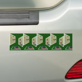 芝生の椀の立体的な芸術 バンパーステッカー (車上)