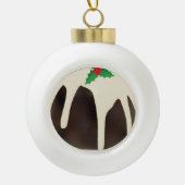 芝生の椀クリスマスプリン セラミックボールオーナメント (正面)