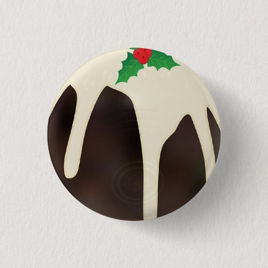 芝生の椀クリスマスプリン 缶バッジ (正面)