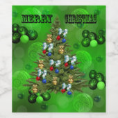 芝生の椀メリークリスマスデザイン ワインラベル (シングルラベル)