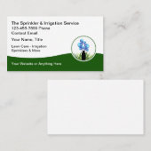 芝生の気にスプリンクラーと灌漑 名刺 (正面/裏面)