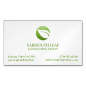 芝生の気にリーフのロゴ マグネット名刺 (正面)