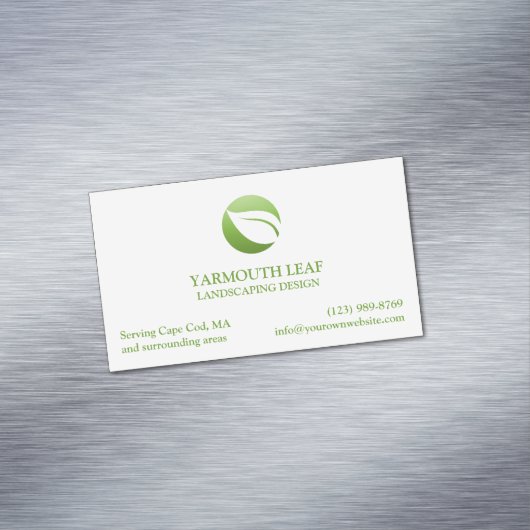 芝生の気にリーフのロゴ マグネット名刺 (インサイチュ)