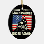 芝生の芝刈り芝生再び芝生に乗る セラミックオーナメント (右)