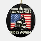 芝生の芝刈り芝生再び芝生に乗る セラミックオーナメント (左)