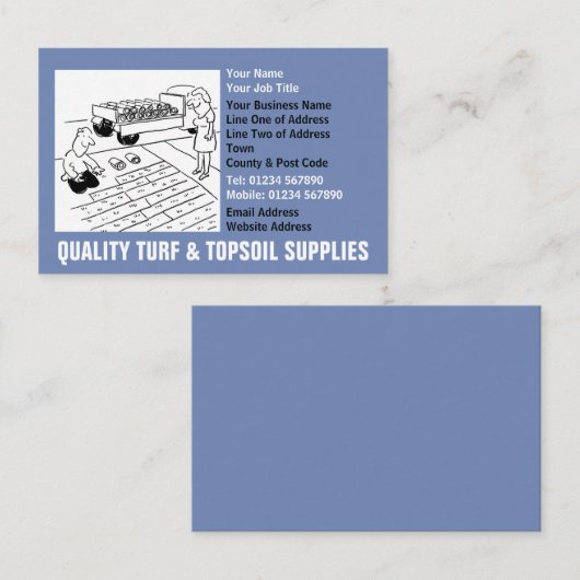 芝生の芝生と表土の供給の漫画 名刺 (正面/裏面)