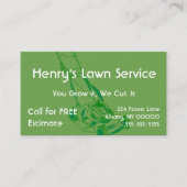 芝生の芝生のサービス業カード 名刺 (正面)