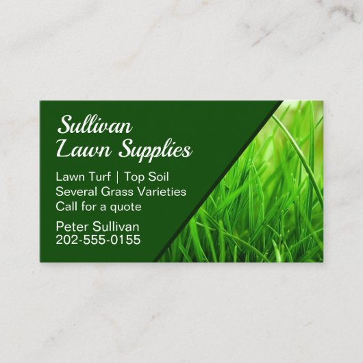芝生の芝生の芝生の上の土壌サプライヤー 名刺 (正面)
