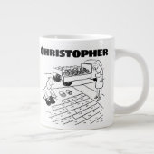 芝生の芝生層に名前を付けてプレゼント ジャンボコーヒーマグカップ (右)