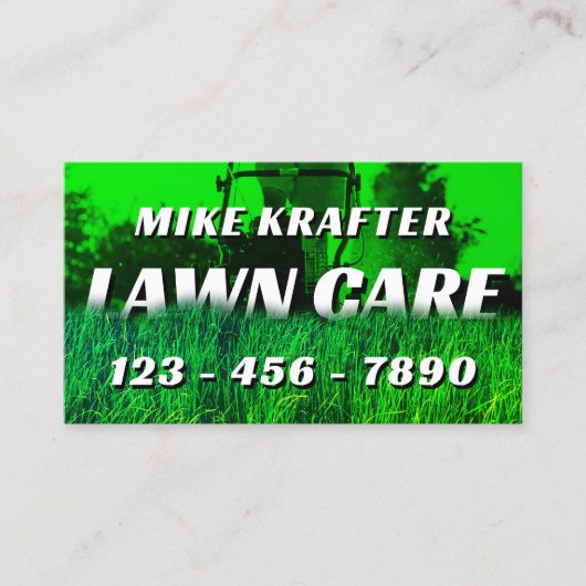 芝生の草刈りグリーンのトーン 名刺 (正面)