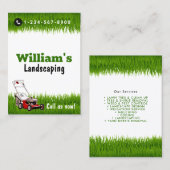 芝生の草刈り切断サービス気に 名刺 (正面/裏面)