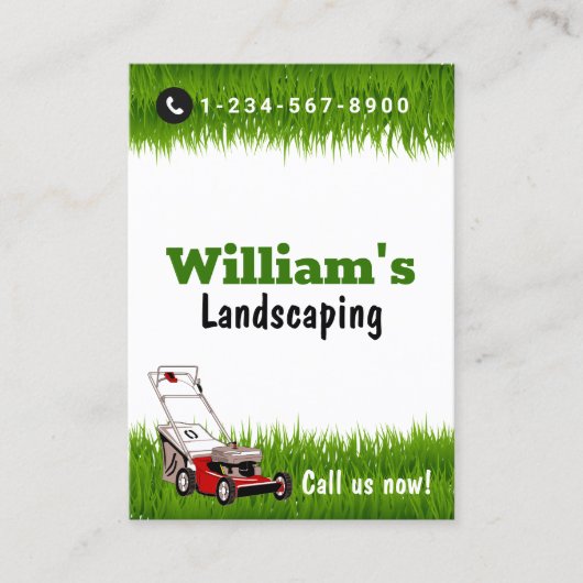 芝生の草刈り切断サービス気に 名刺 (正面)