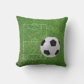 芝生の運動場のサッカーボール クッション (正面)