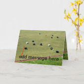 芝生はゲーム、加えますあなたのメッセージをボーリングをします、 カード (黄色い花)