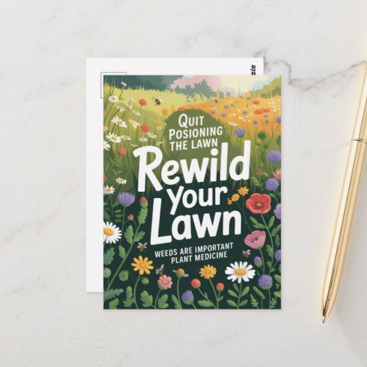 芝生やめの雑草の植物薬を中毒する ポストカード (正面/裏面インサイチュ)