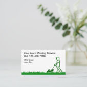 芝生を刈るシンプルな芝生 名刺 (スタンド正面)
