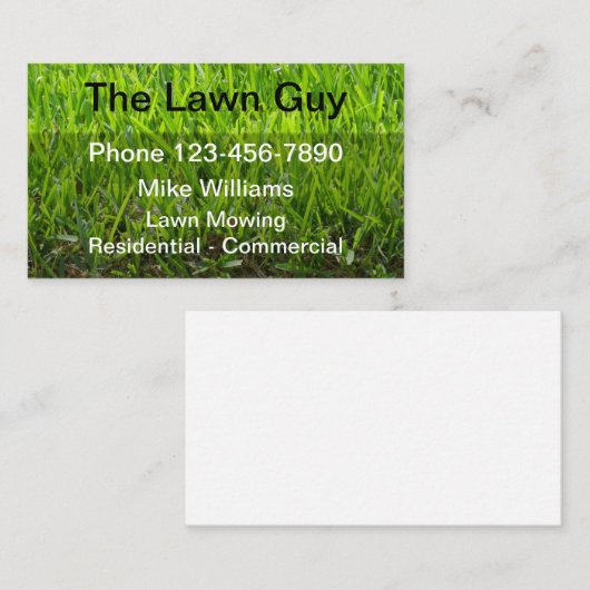 芝生を刈るシンプルな芝生 名刺 (正面/裏面)