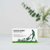 芝生を刈る人 | 造園 名刺 (スタンド正面)