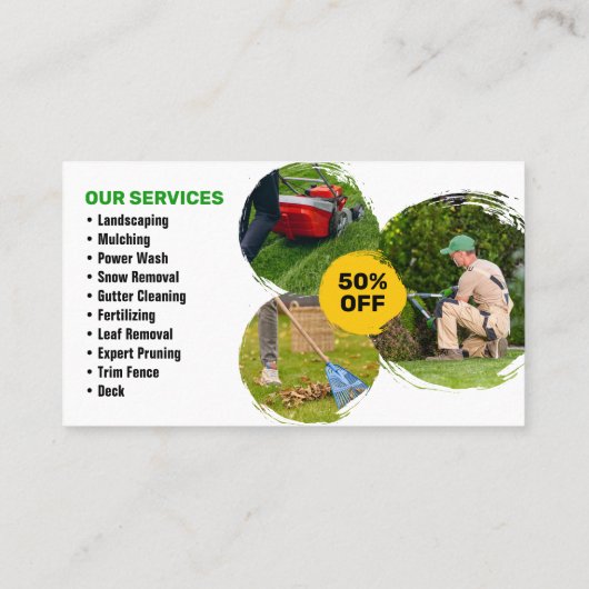 芝生ガーデニング造園草刈りサービス 名刺 (裏面)