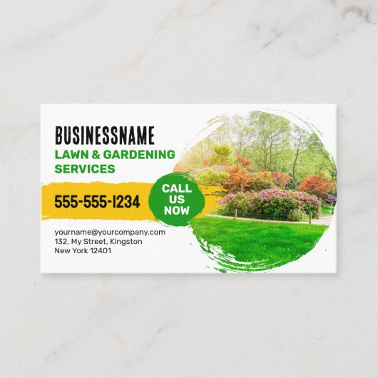 芝生ガーデニング造園草刈りサービス 名刺 (正面)