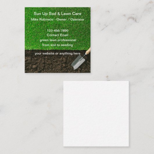 芝生クールSod気にと保守の名刺 スクエア名刺 (正面/裏面)