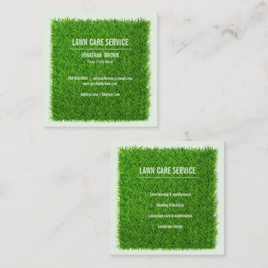 芝生サービスガーデン スクエア名刺 (正面/裏面)