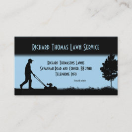 芝生サービス横向き青の名刺 名刺