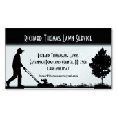 芝生サービス風景ライトブルー マグネット名刺 (正面)