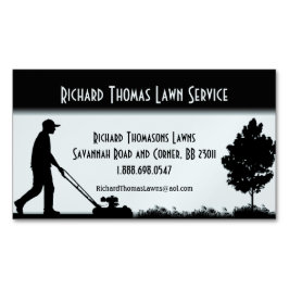 芝生サービス風景ライトブルー マグネット名刺