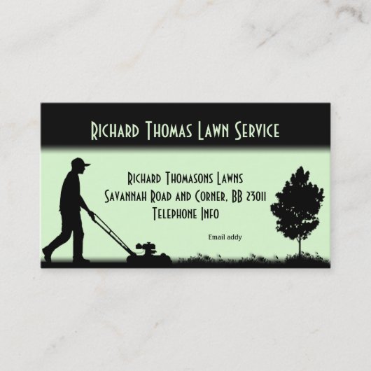 芝生サービス（横）（薄い緑） 名刺 (正面)