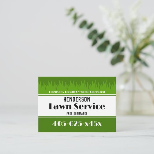 芝生サー気にビス 名刺 (スタンド正面)