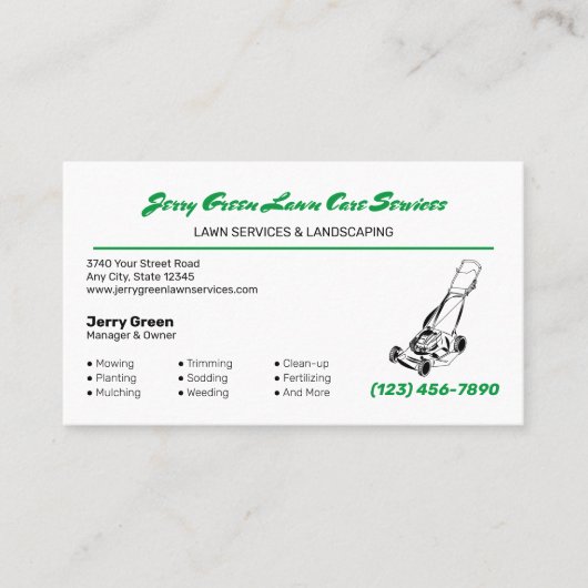 芝生サー気にビス 名刺 (正面)