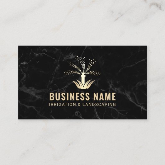 芝生スプリンクラー灌漑造園ブラックマーブル 名刺 (正面)
