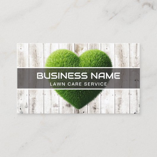 芝生ハート気に芝生と造園素朴ウッド 名刺 (正面)