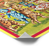 芝生パーティーキャッツヴィンテージルイワーインアートコピー ポスター (角)