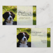 芝生ペット写真のバーニーズ・マウンテン・ドッグ 名刺 (正面/裏面)