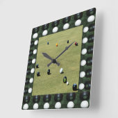 芝生ボウル枠付き芝生ボウル写真ゲーム スクエア壁時計 (傾斜)