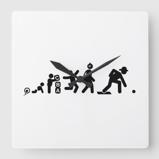 芝生ボール スクエア壁時計 (正面)